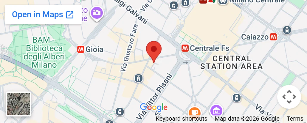 Map of the office in Milan